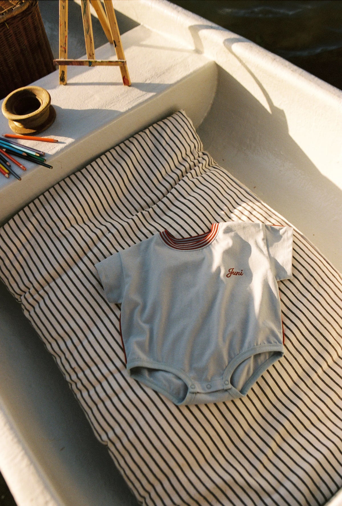 Juni JNR Riley T-Shirt Romper - Dusty Blue COMING SOON