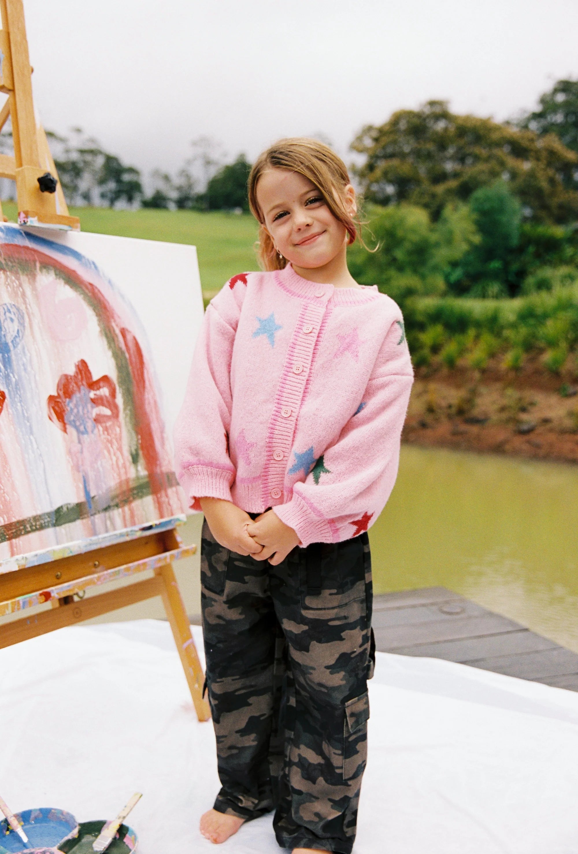 Juni Jnr Star Cardigan - Stars