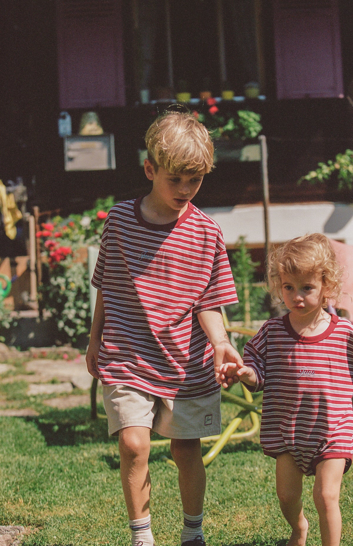 Juni JNR Riley T-Shirt Romper - Cherry Stripe (Coming Soon)
