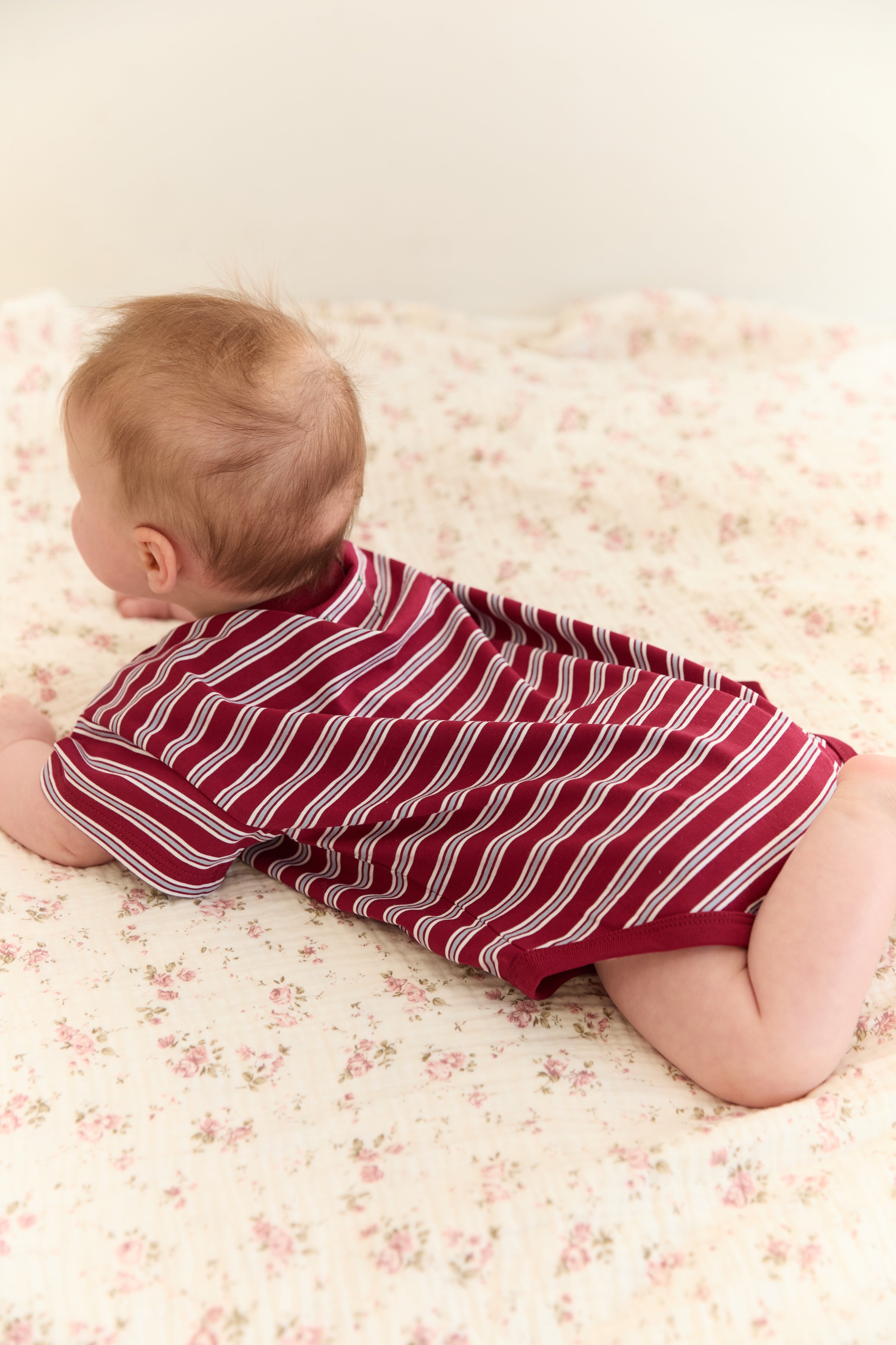 Juni JNR Riley T-Shirt Romper - Cherry Stripe (Coming Soon)