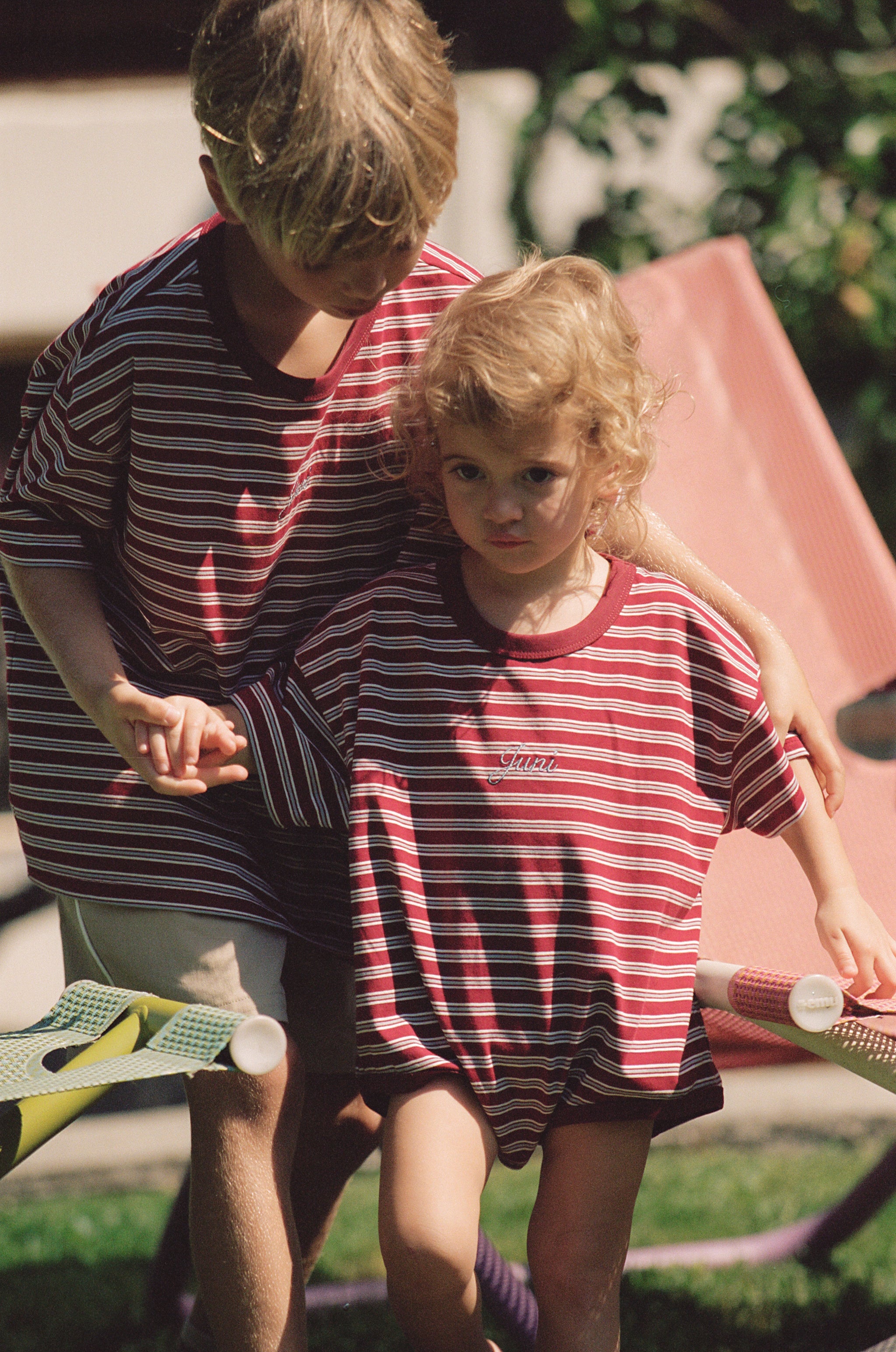 Juni JNR Riley T-Shirt Romper - Cherry Stripe (Coming Soon)
