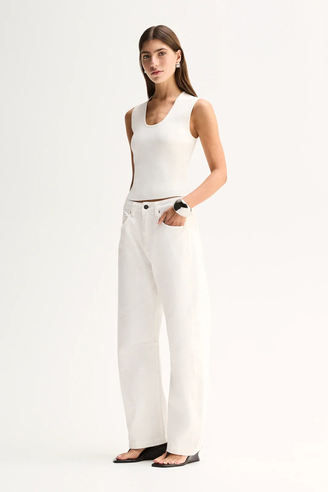Elka Collective Mayfield Denim Pant - Ivory