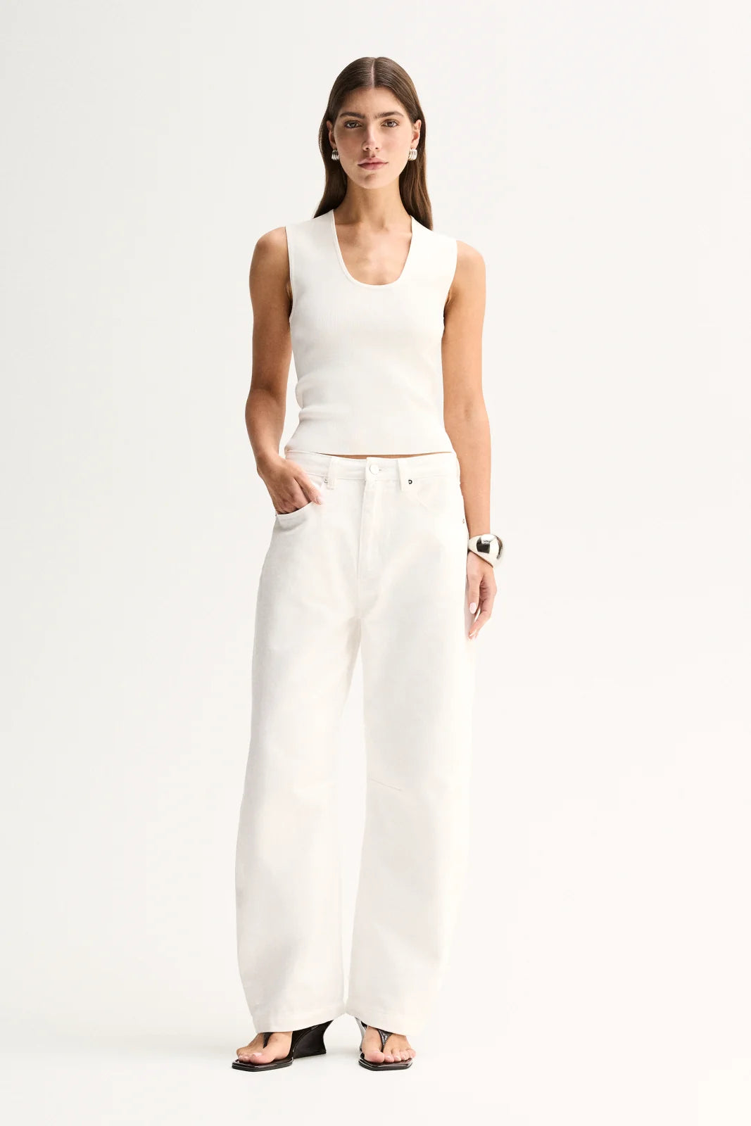 Elka Collective Mayfield Denim Pant - Ivory