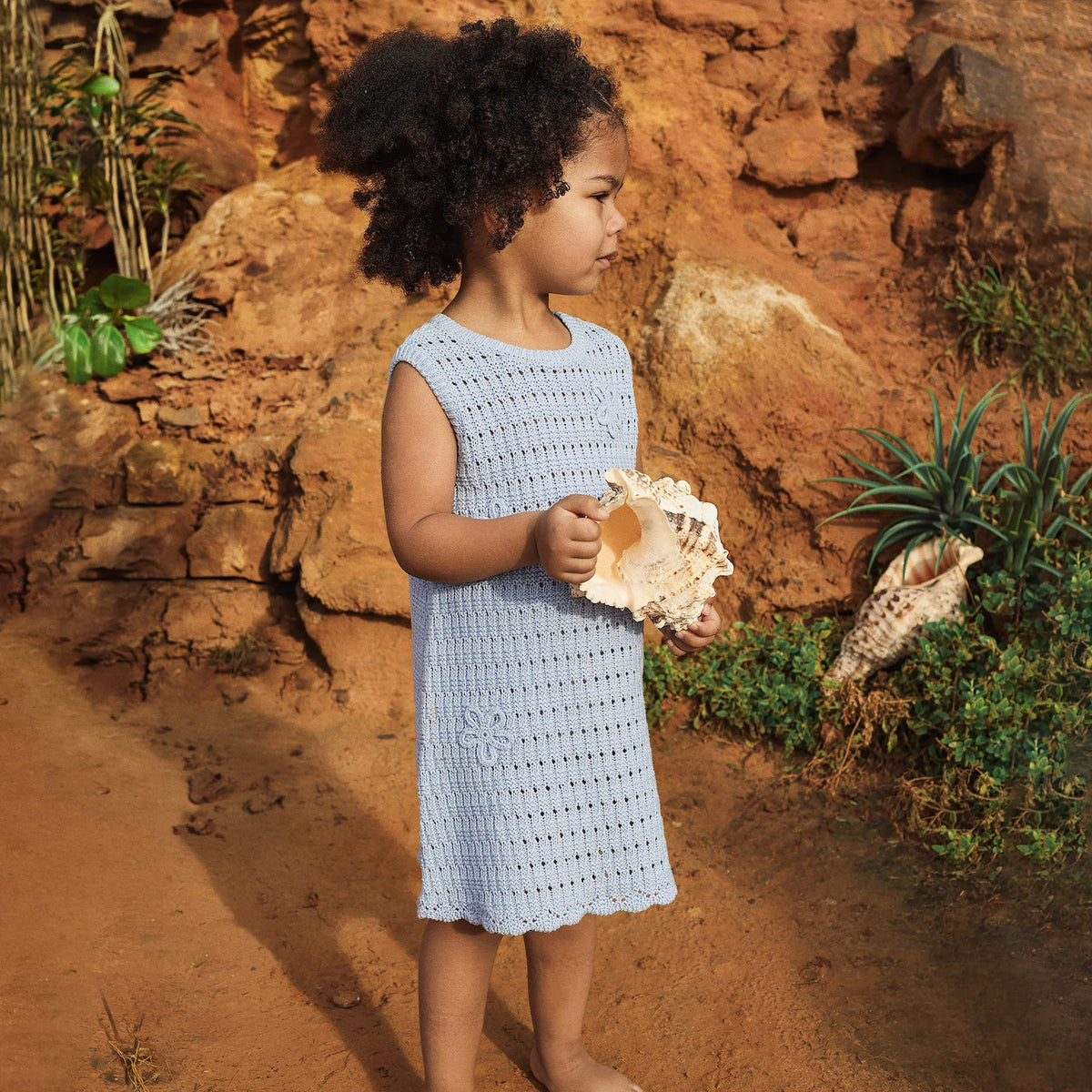 KYND Crochet Dress - Blue