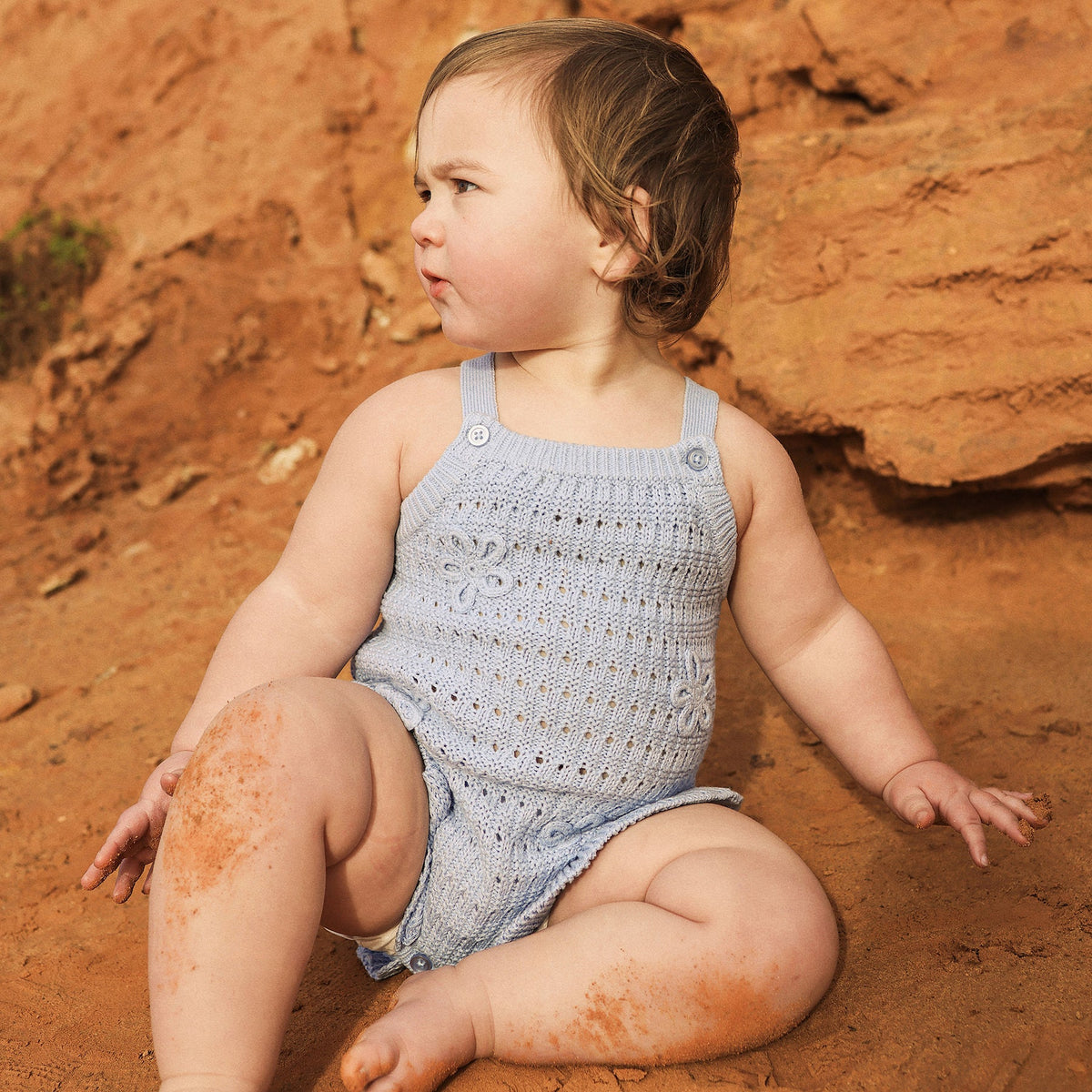 KYND Crochet Romper - Blue