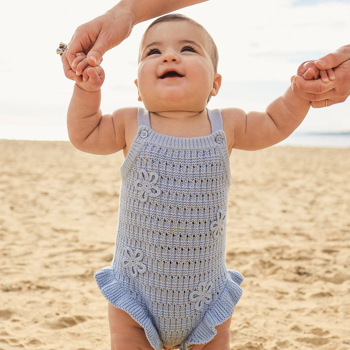 KYND Crochet Romper - Blue