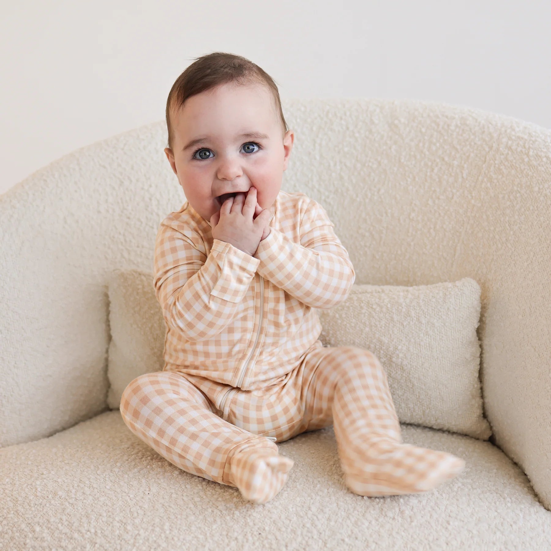 KYND Day Or Night Onsie - Neutral Gingham