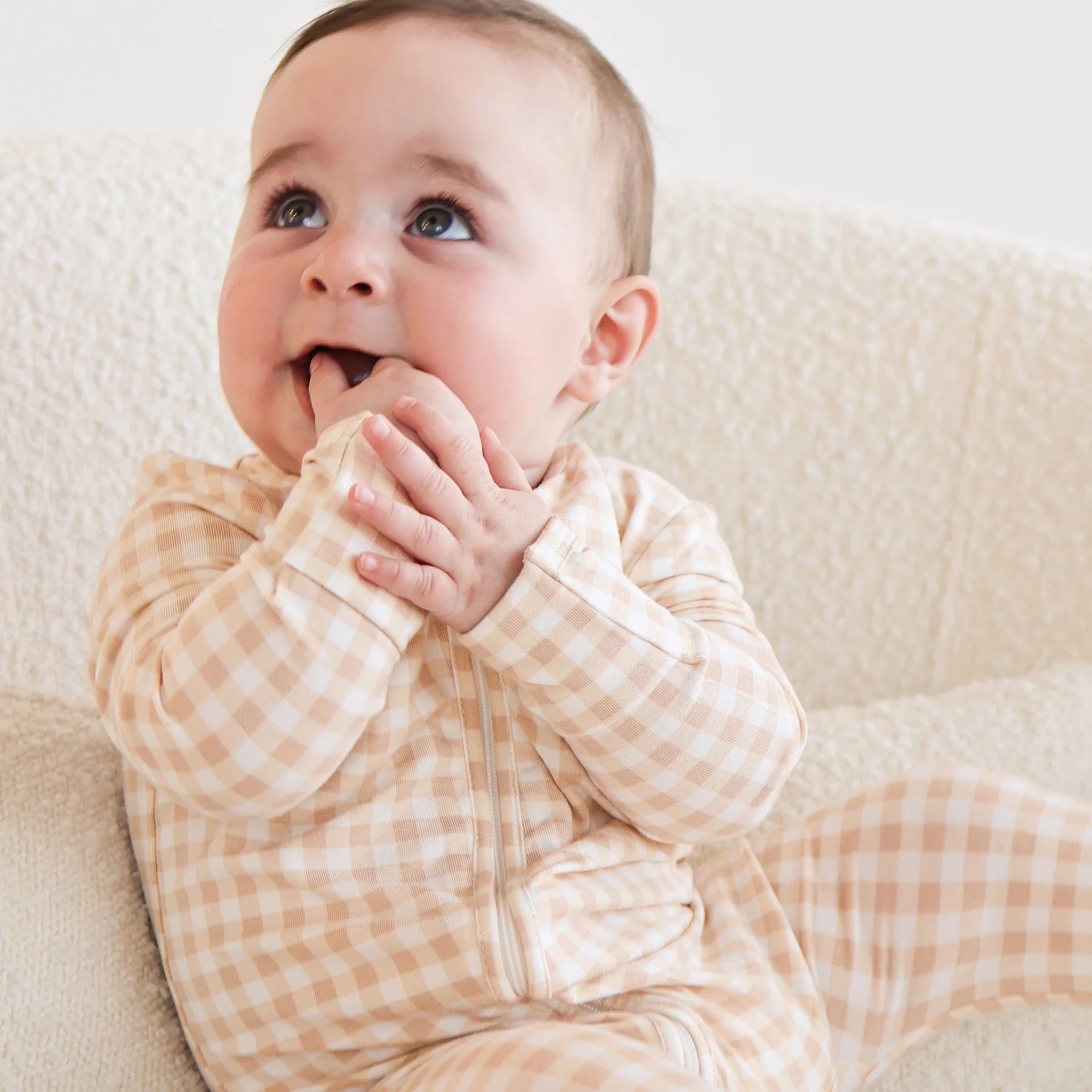KYND Day Or Night Onsie - Neutral Gingham