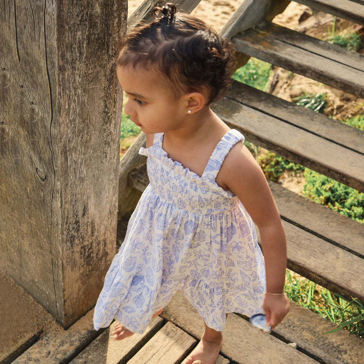 KYND Shirred Dress - Coconut