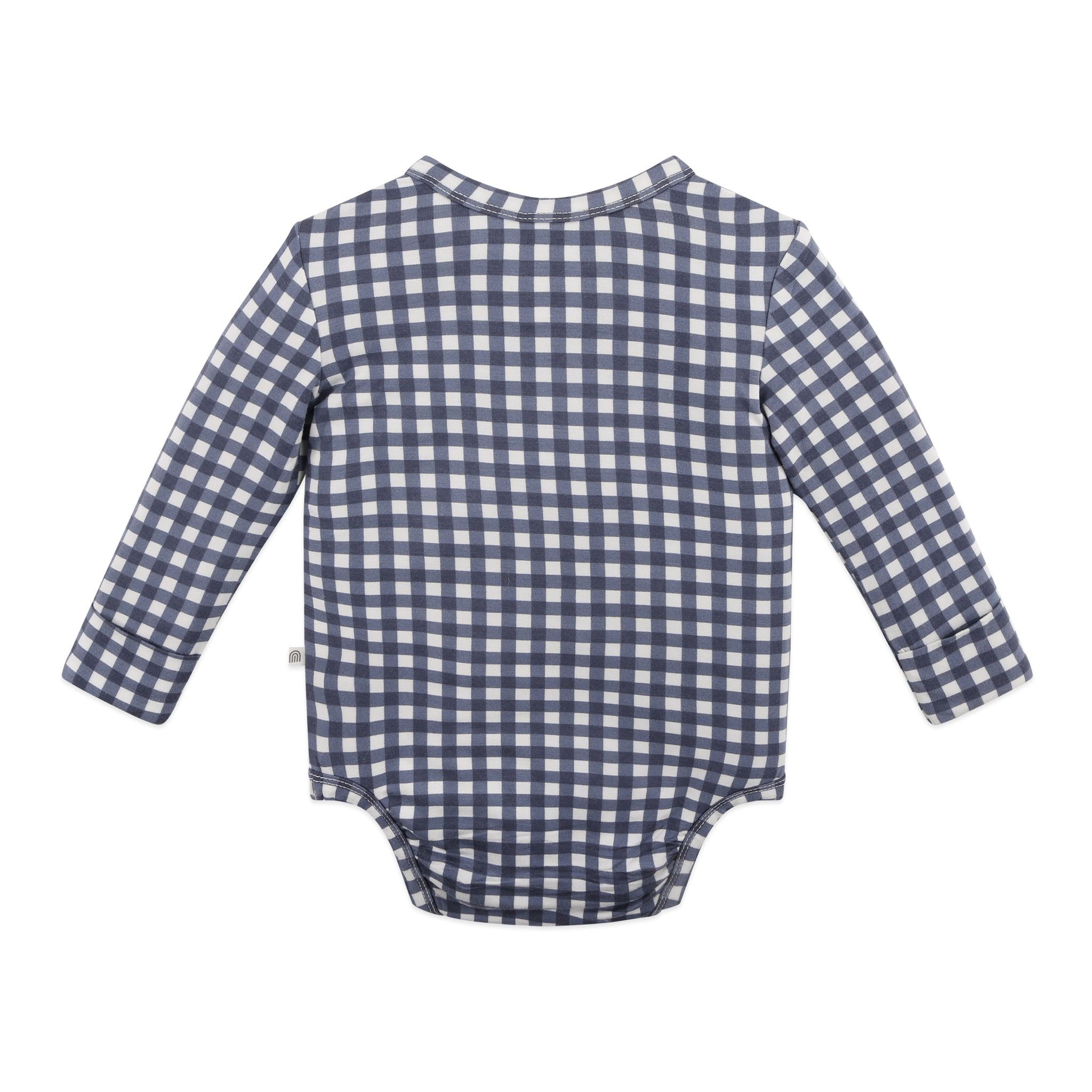 KYND Comfy Long Sleeve Bodysuit - Navy Gingham