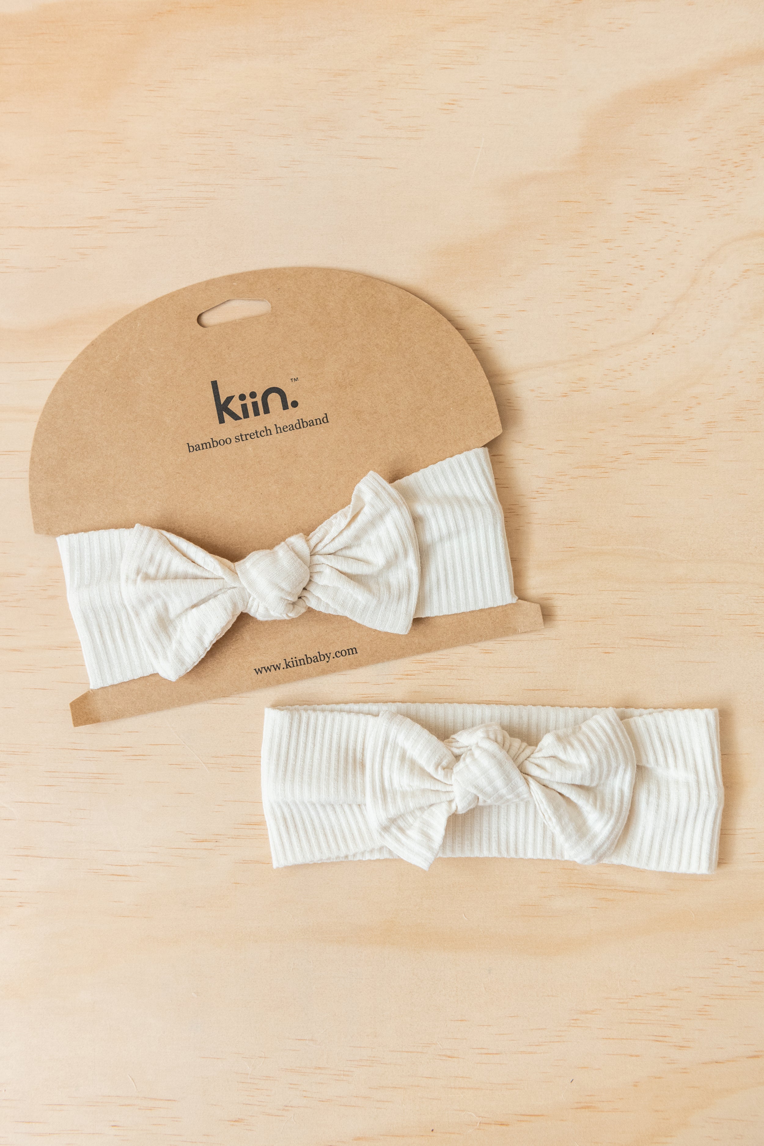 Kiin Bamboo Stretch Bow Headband - Ivory