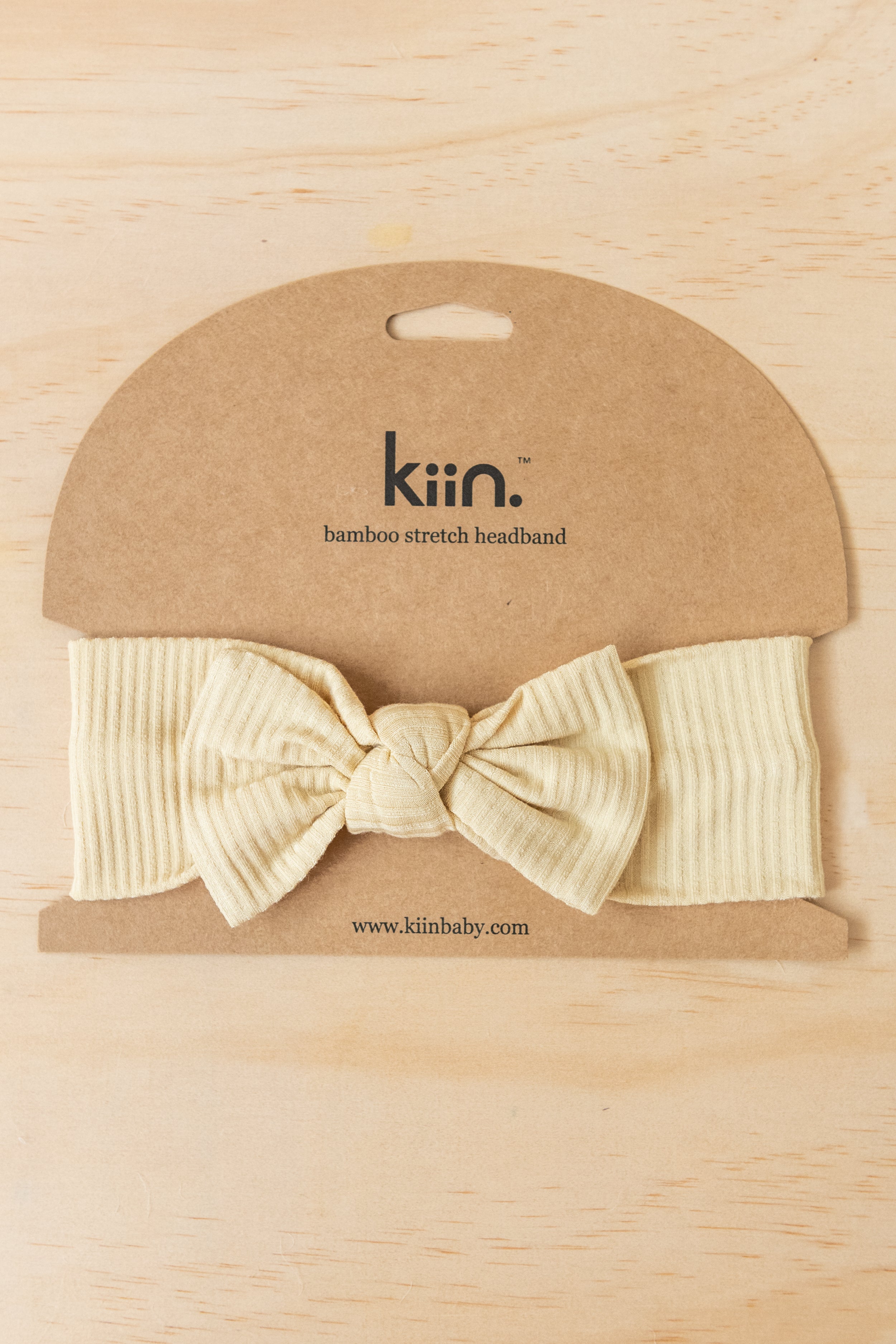 Kiin Bamboo Stretch Bow Headband - Oat