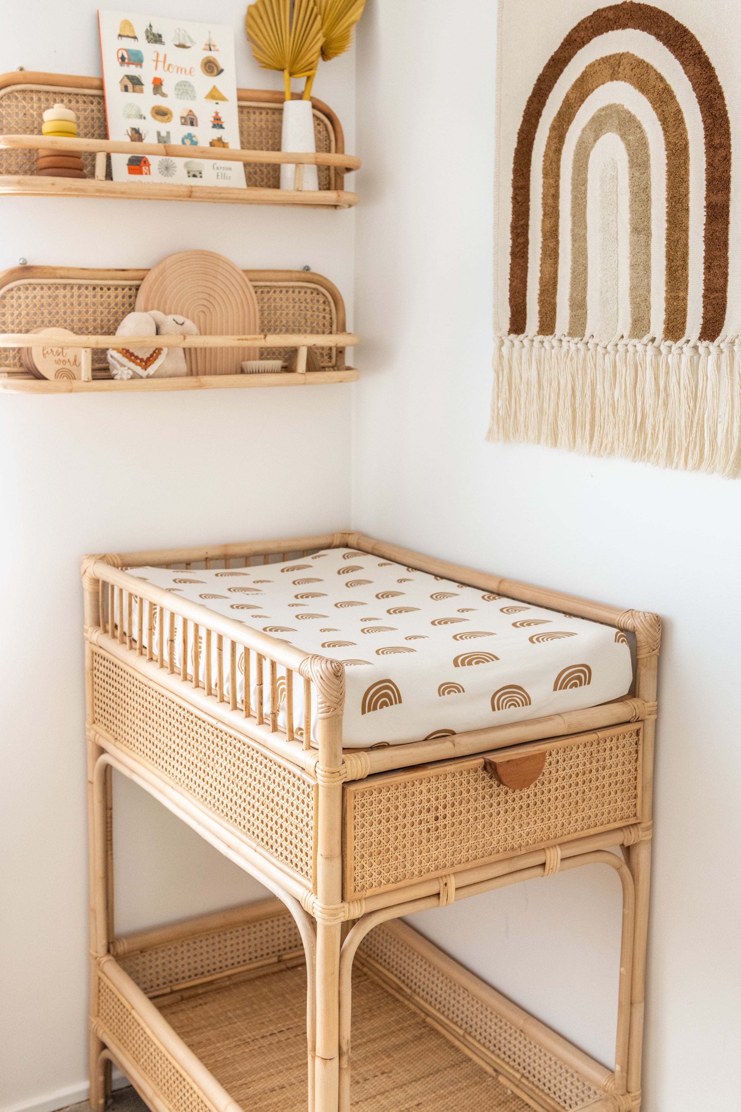 Organic Change Pad/Bassinet Sheet - Rainbow Ivory