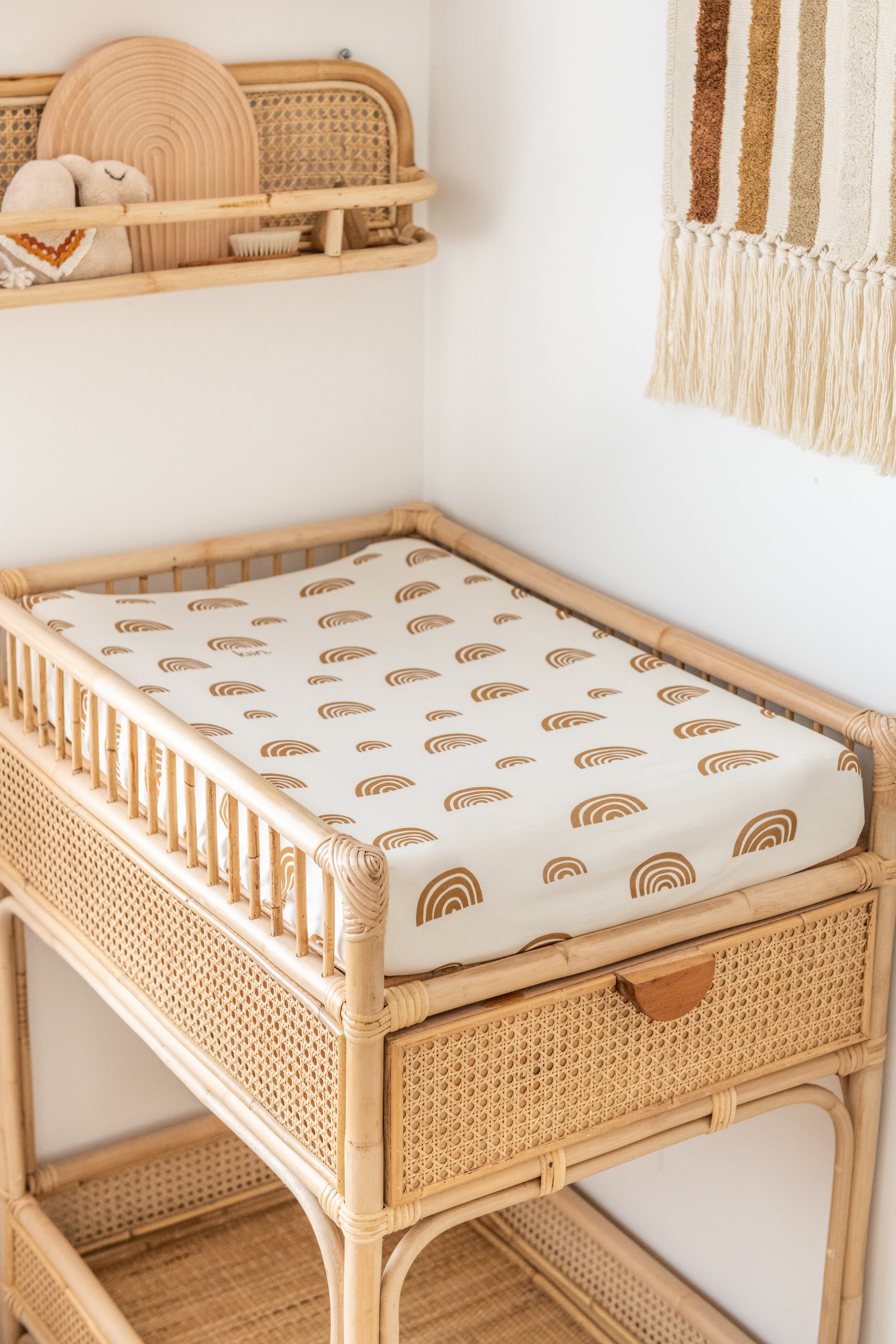 Organic Change Pad/Bassinet Sheet - Rainbow Ivory