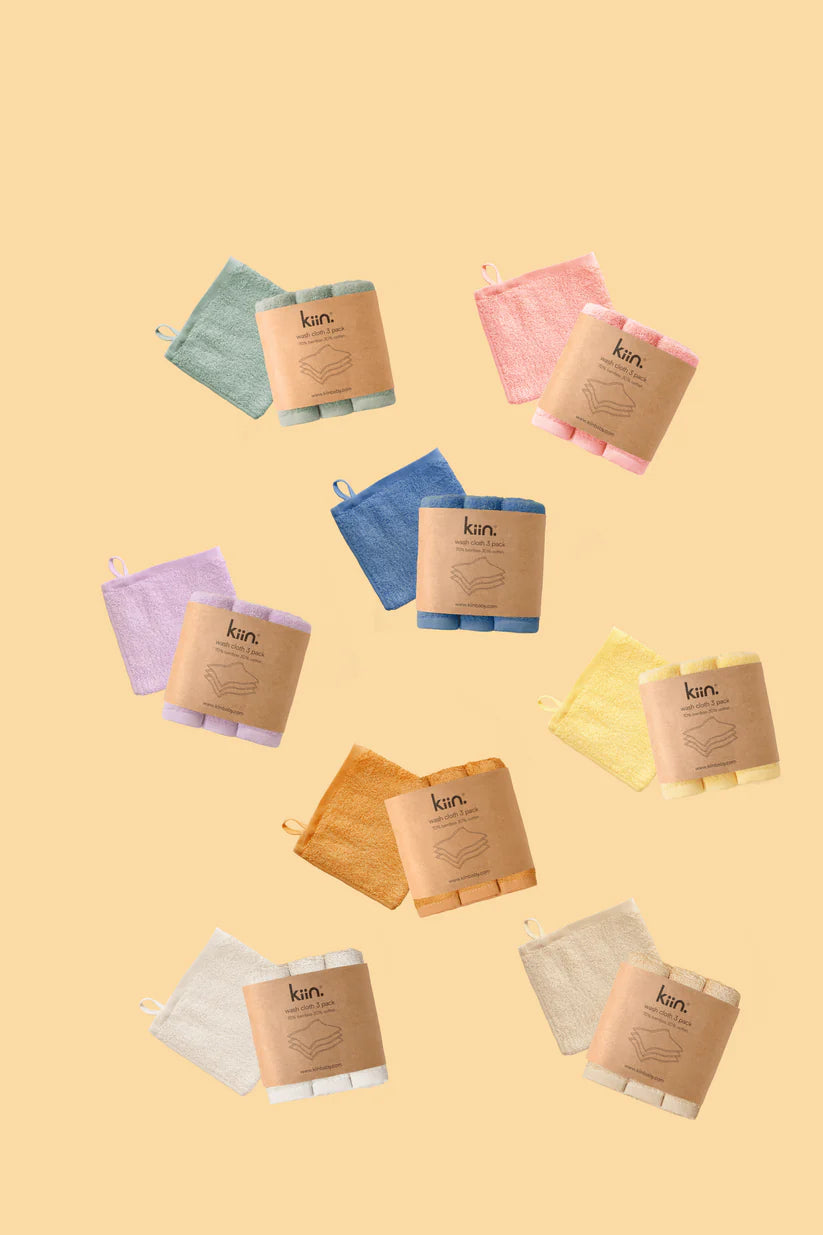 Kiin Wash Cloths 3 Pack - Buttercup