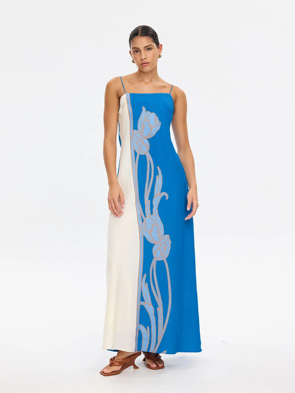 Kivari Fleur Maxi Dress - Blue/Ivory