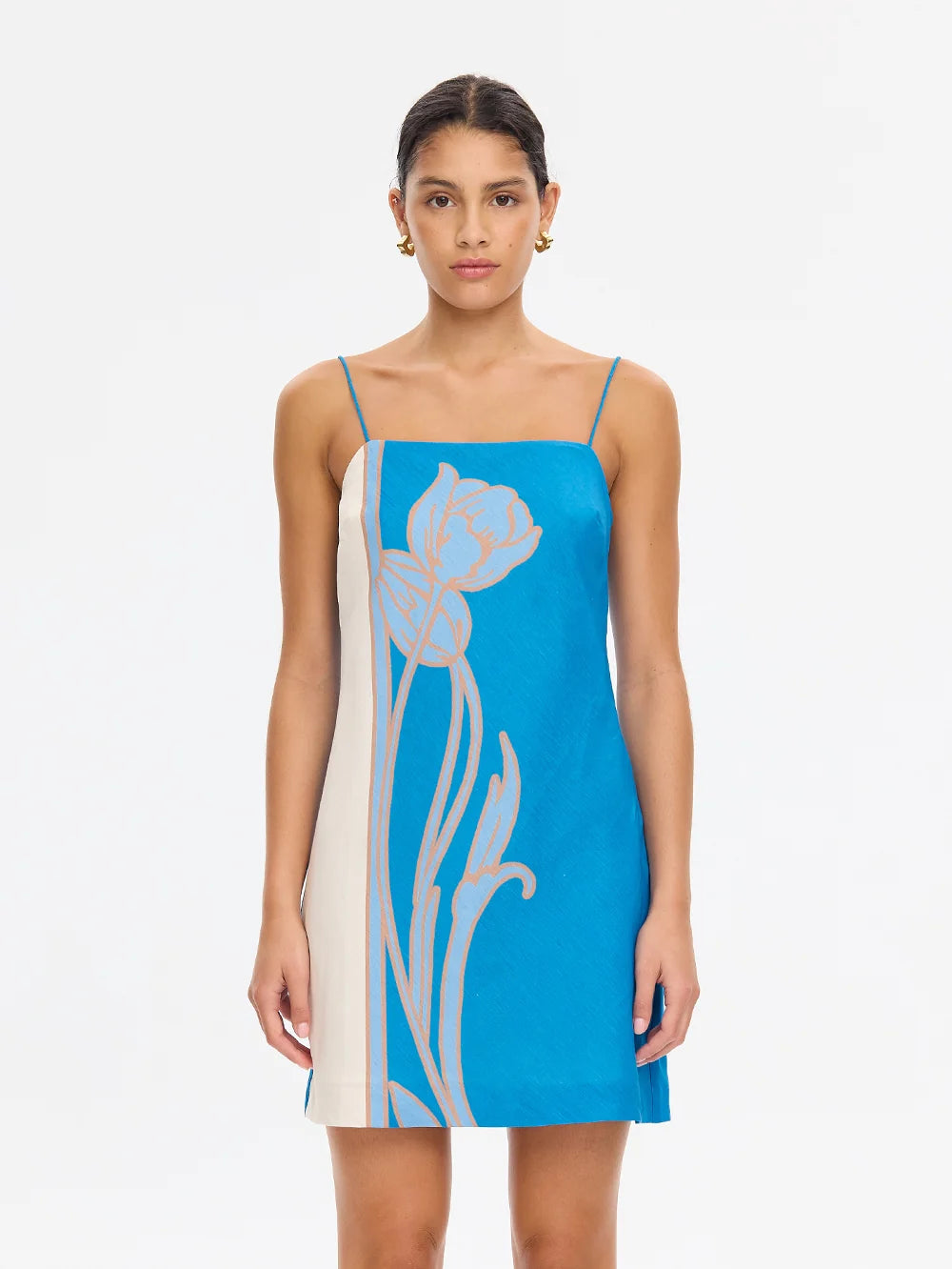 Kivari Fleur Mini Dress - Blue/Ivory
