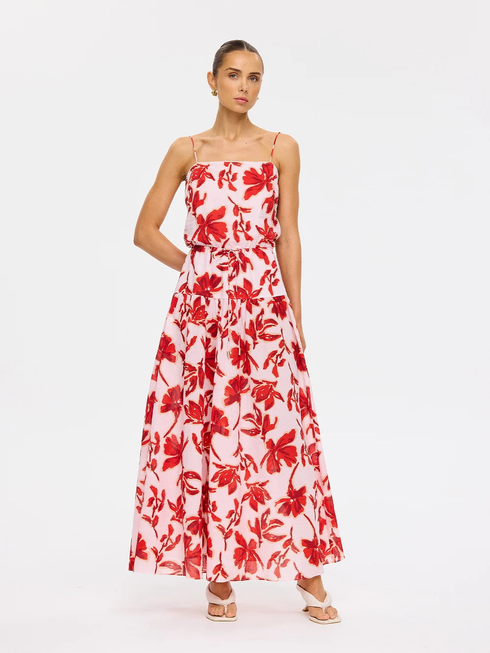 Kivari Rosalie Strappy Maxi Dress - Red