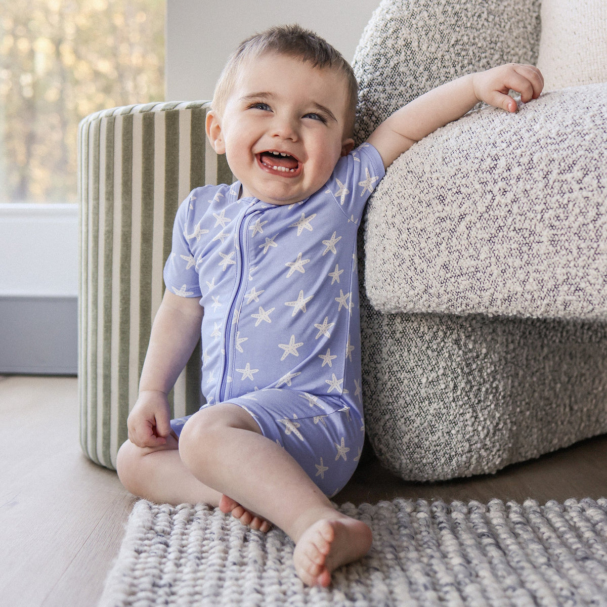 Kynd Essentials SS Onesie - Star Fish Blue