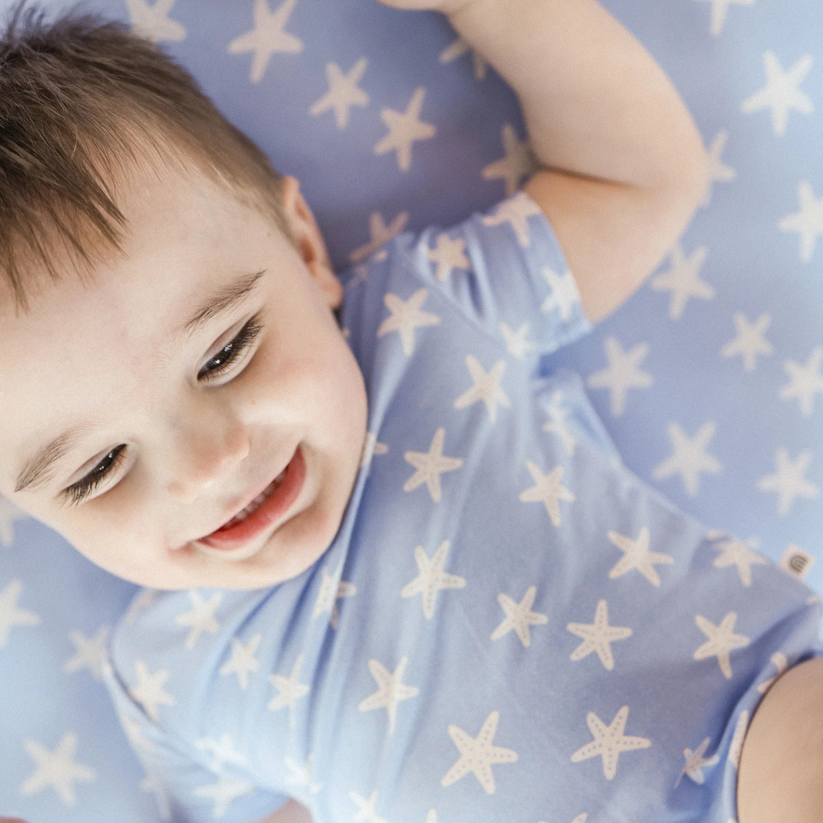 Kynd Fitted Cot Sheet - Star Fish Blue