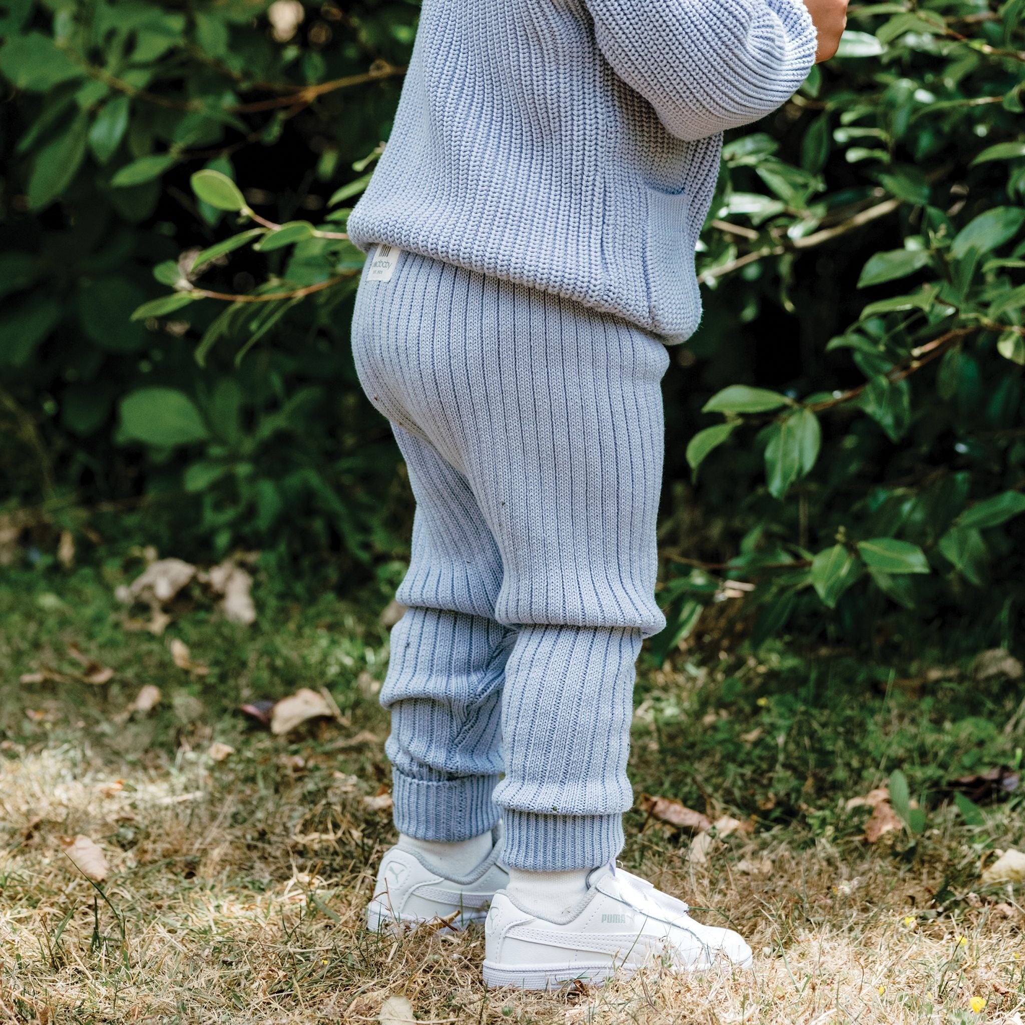 Kynd Organic Chunky Rib Knit Pant - Sky Blue