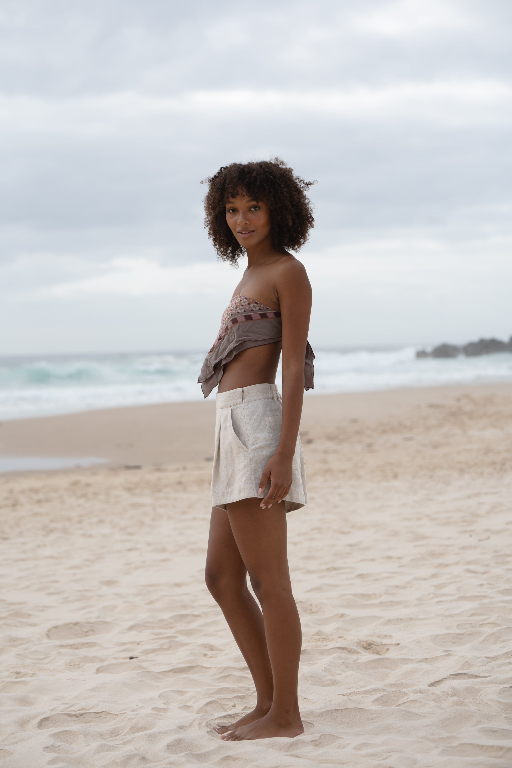 Lilly Pilly Gaia Linen Shorts - Oatmeal
