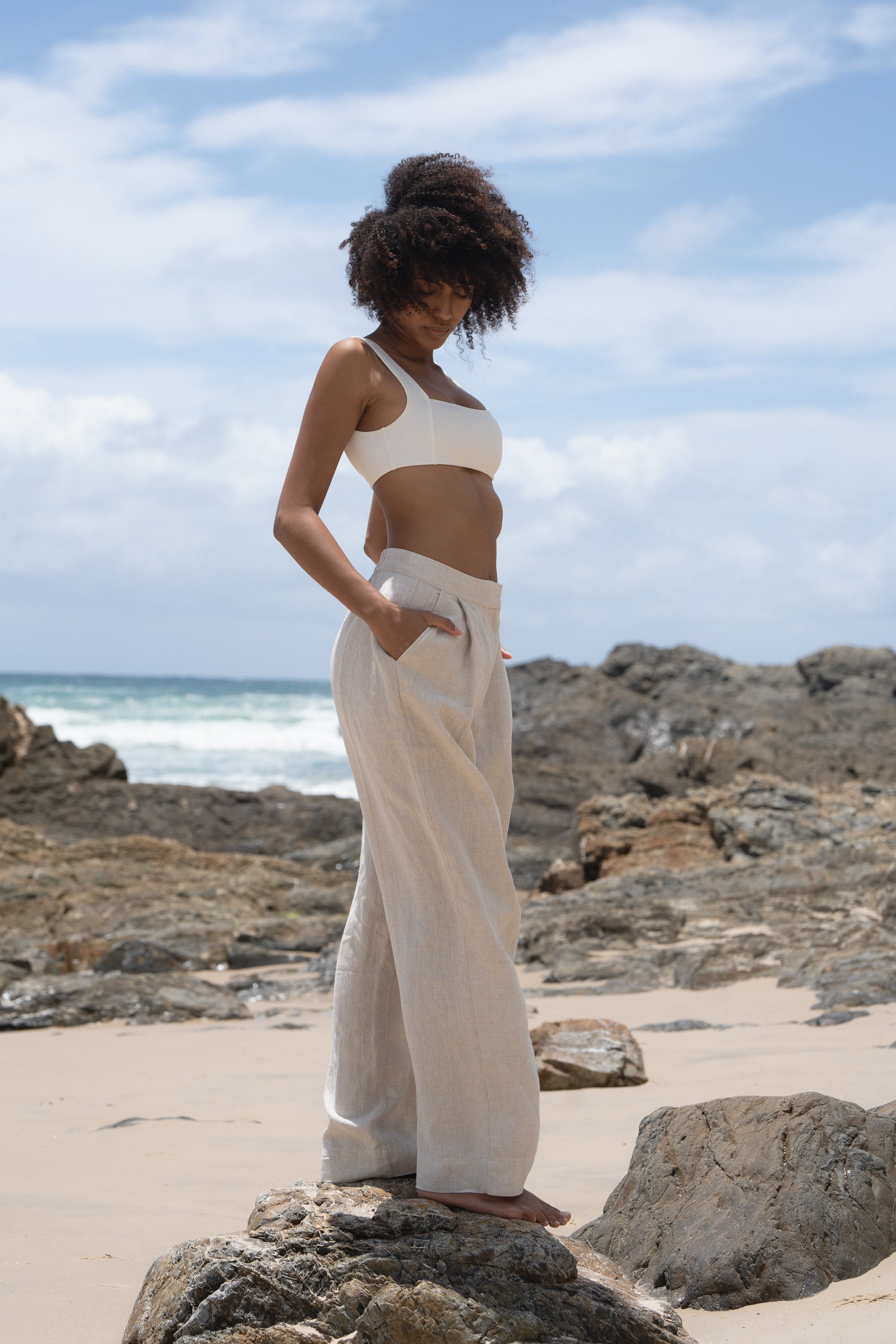 Lilly Pilly Oli Linen Pants - Oatmeal