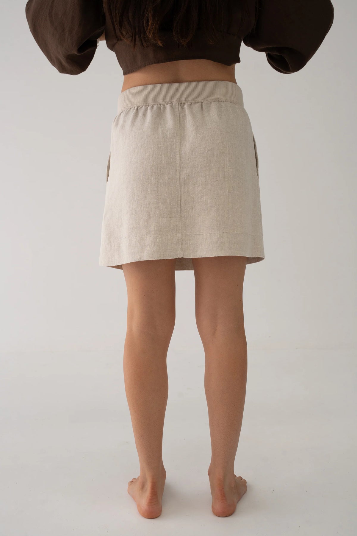 Lilly Pilly Anelle Linen Skirt - Oatmeal
