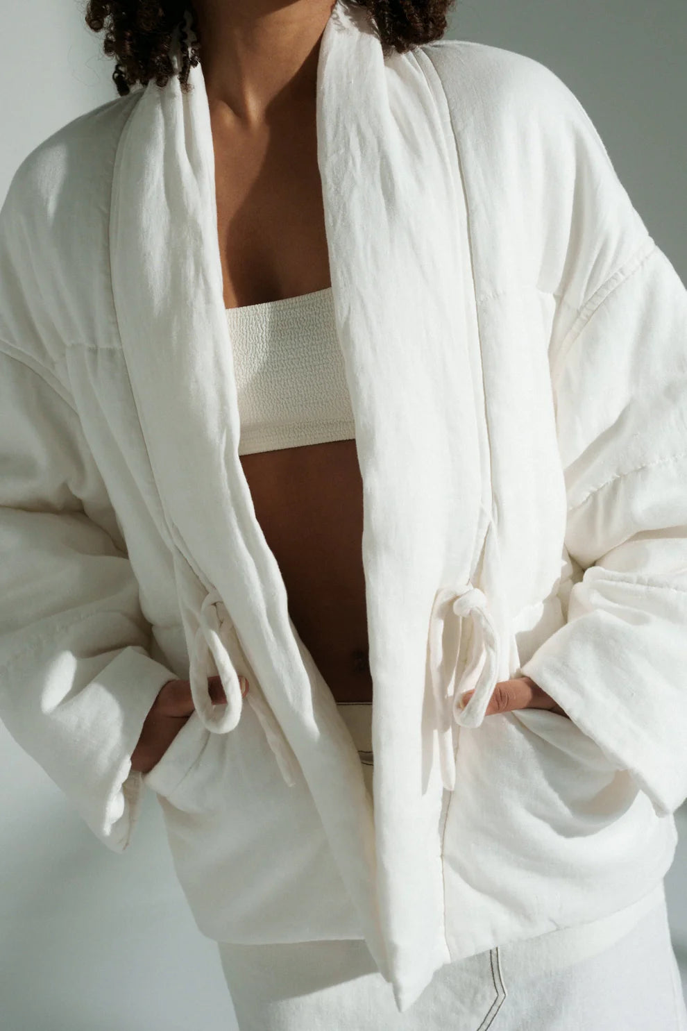 Lilly Pilly Aster Linen Coat - Ivory