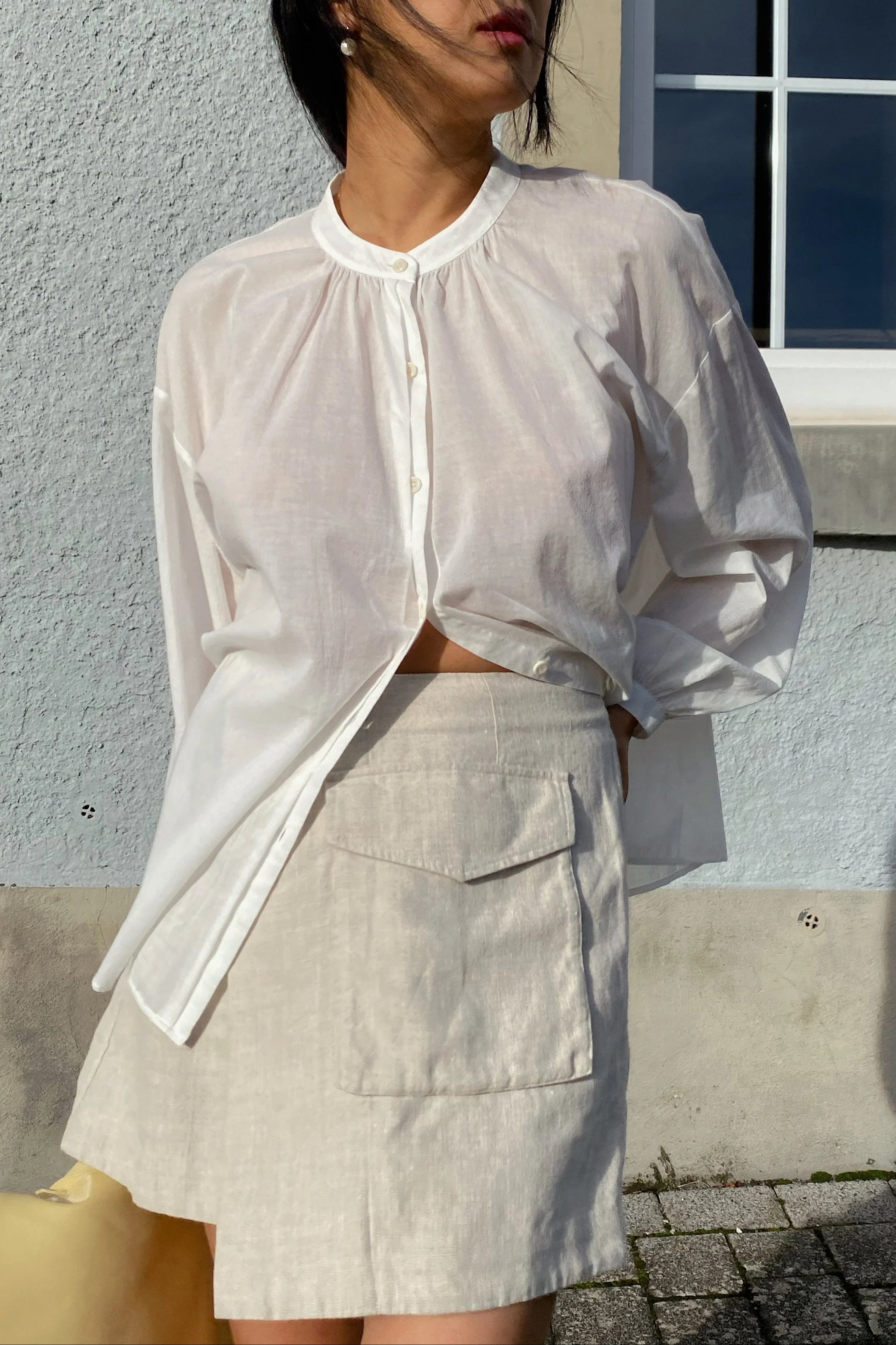 Lilly Pilly Betty Linen Skirt - Oatmeal