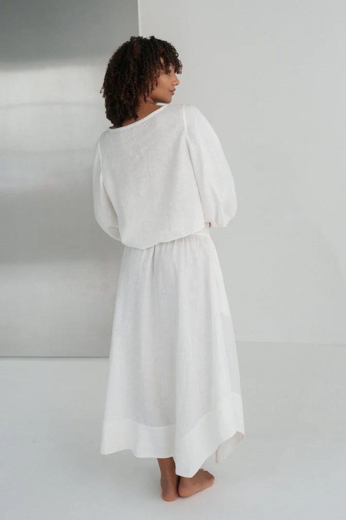 Lilly Pilly Demi Linen Top - Ivory