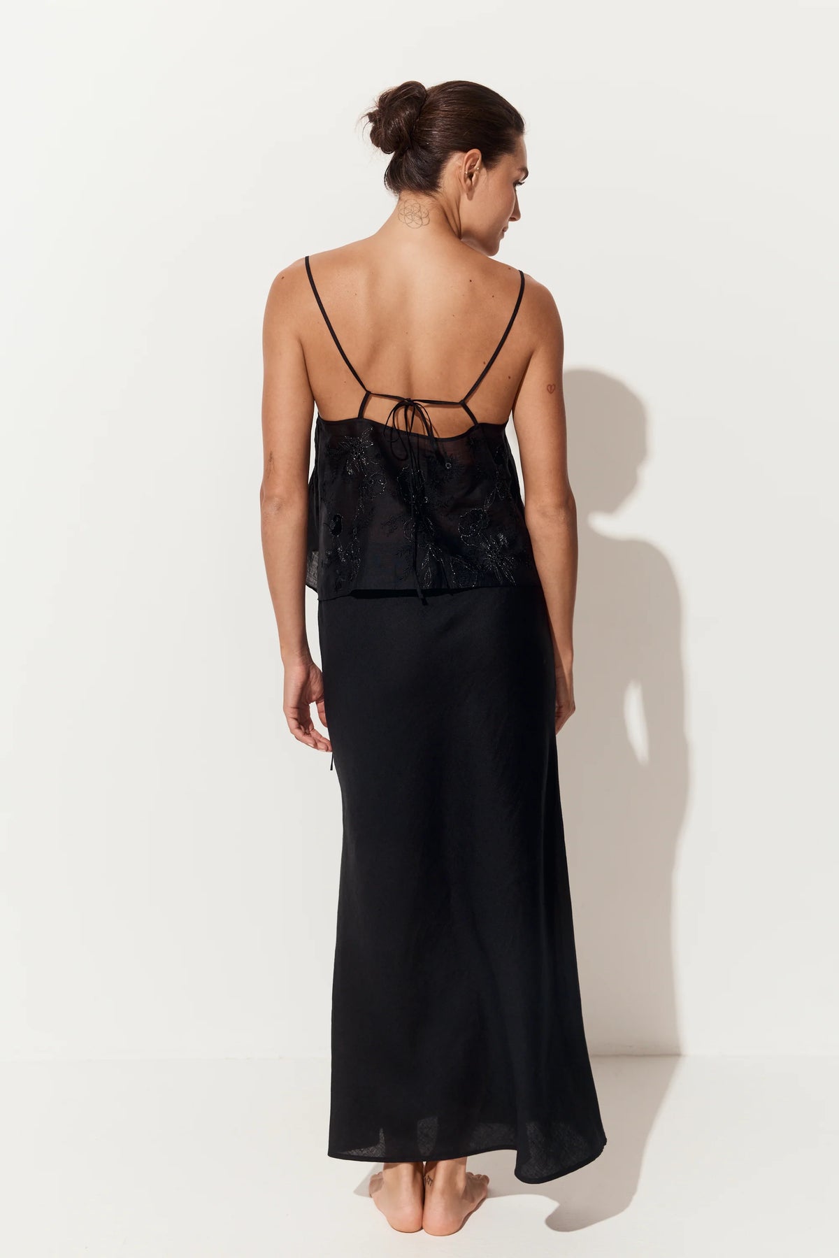 Lilly Pilly Flora Ramie Cami - Black