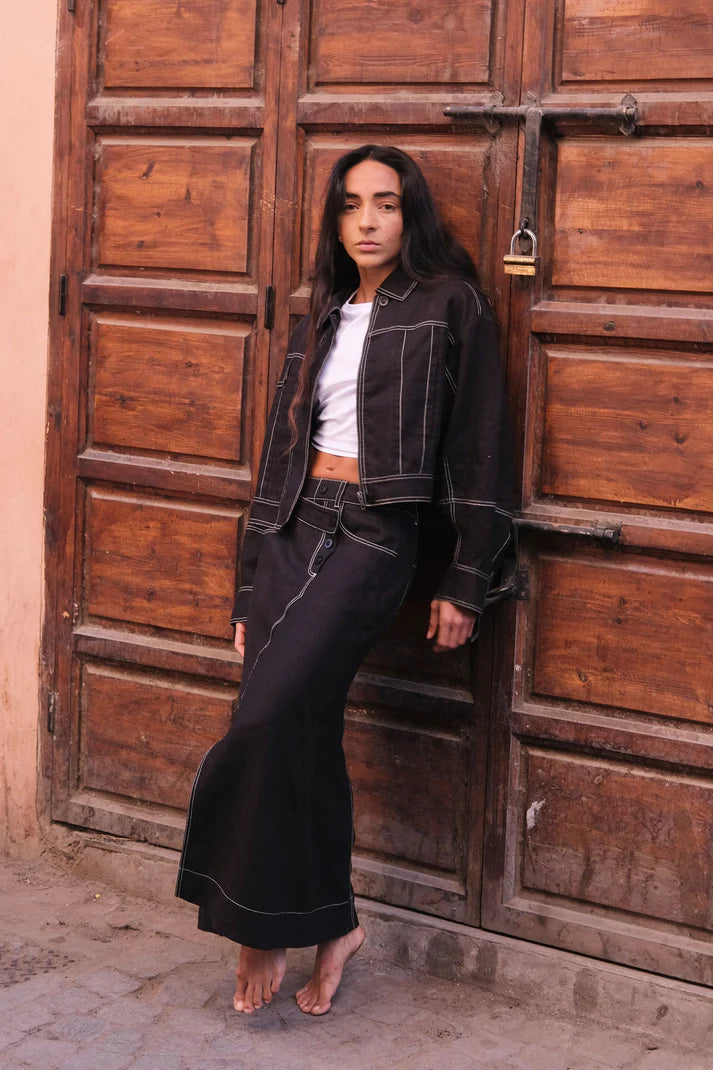 Lilly Pilly Jax Linen Skirt - Black