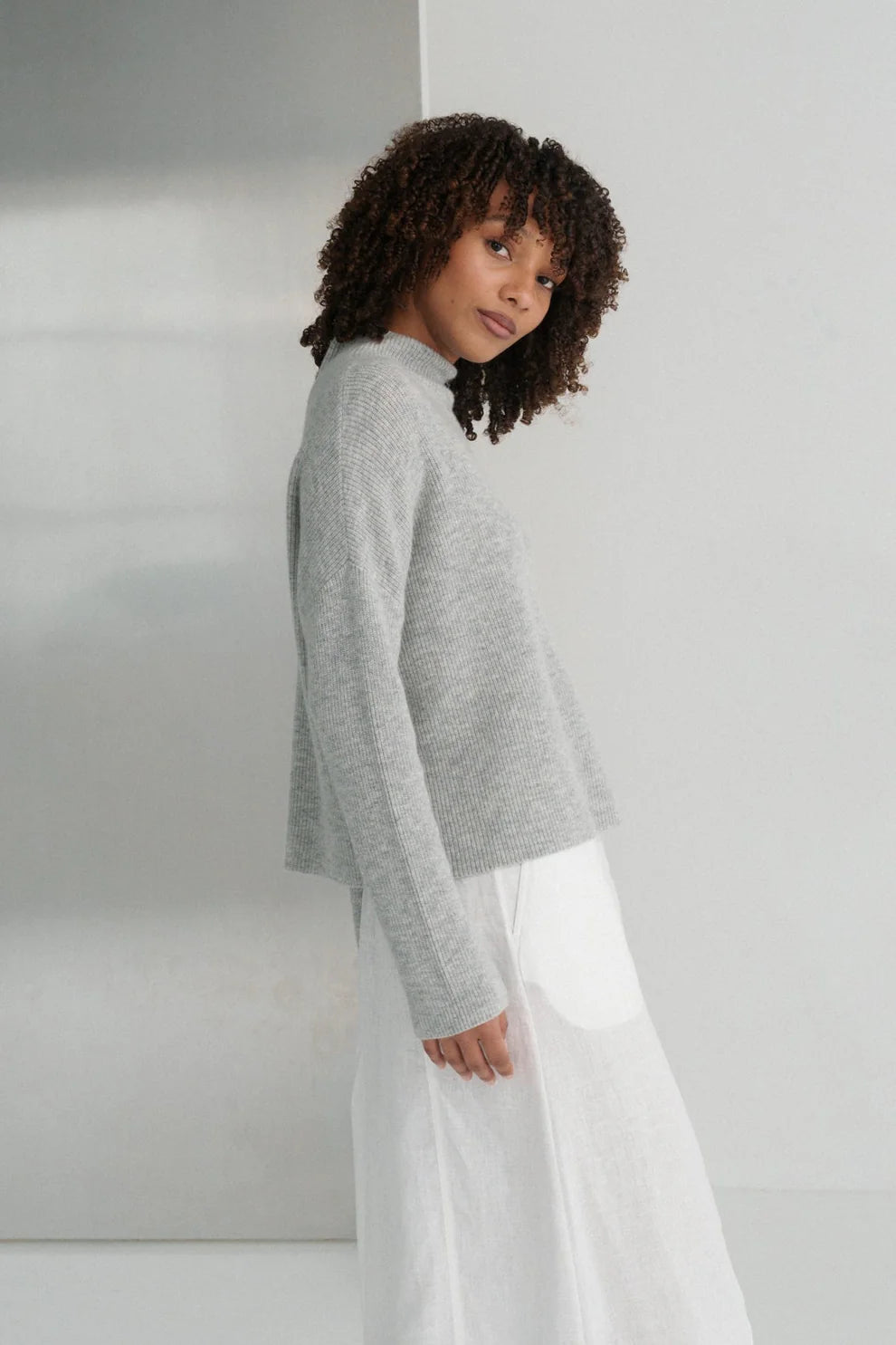 Lilly Pilly Lumi Cashmere Knit - Grey Marle