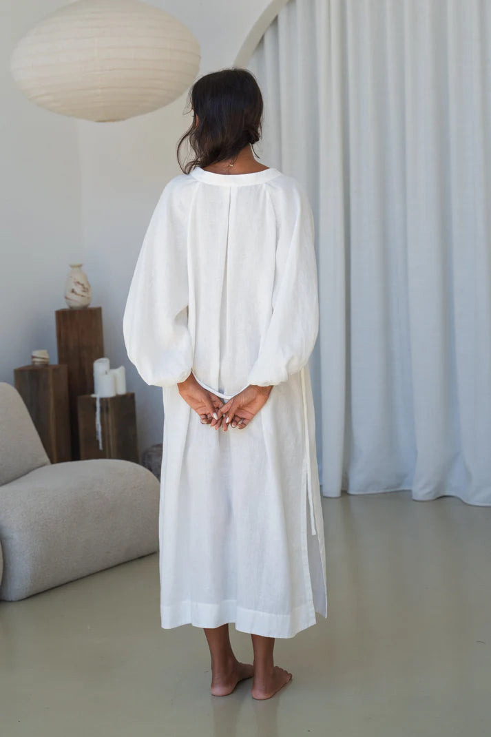 Lilly Pilly Mae Linen Dress- Ivory