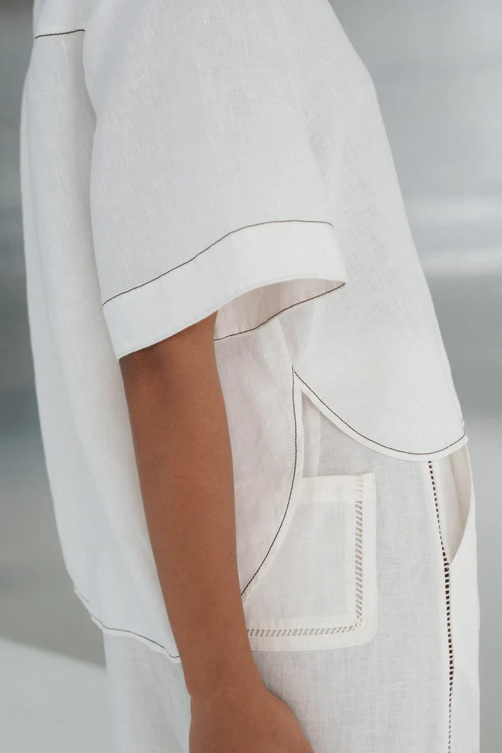 Lilly Pilly Nika Linen Shirt - Ivory