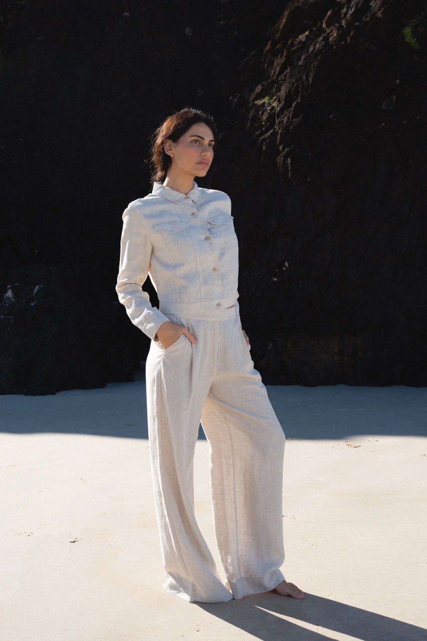 Lilly Pilly Oli Linen Pants - Oatmeal