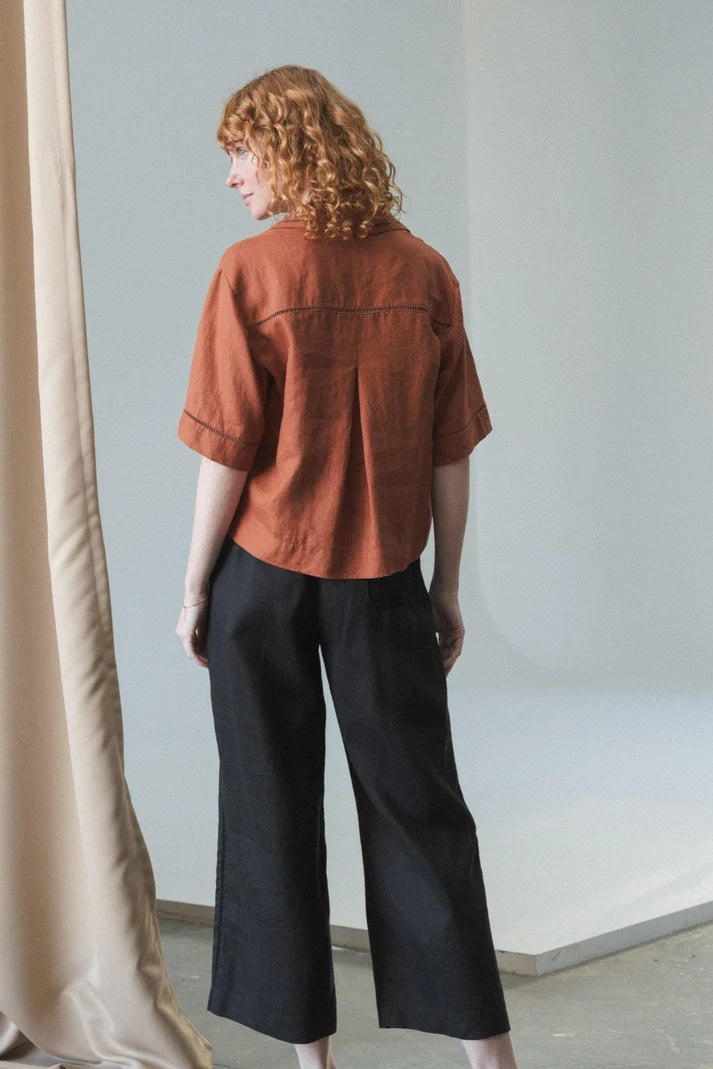 Lilly Pilly Rika Linen Pants - Black
