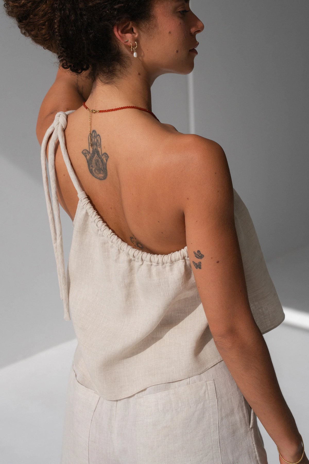 Lilly Pilly Romy Linen Top - Oatmeal