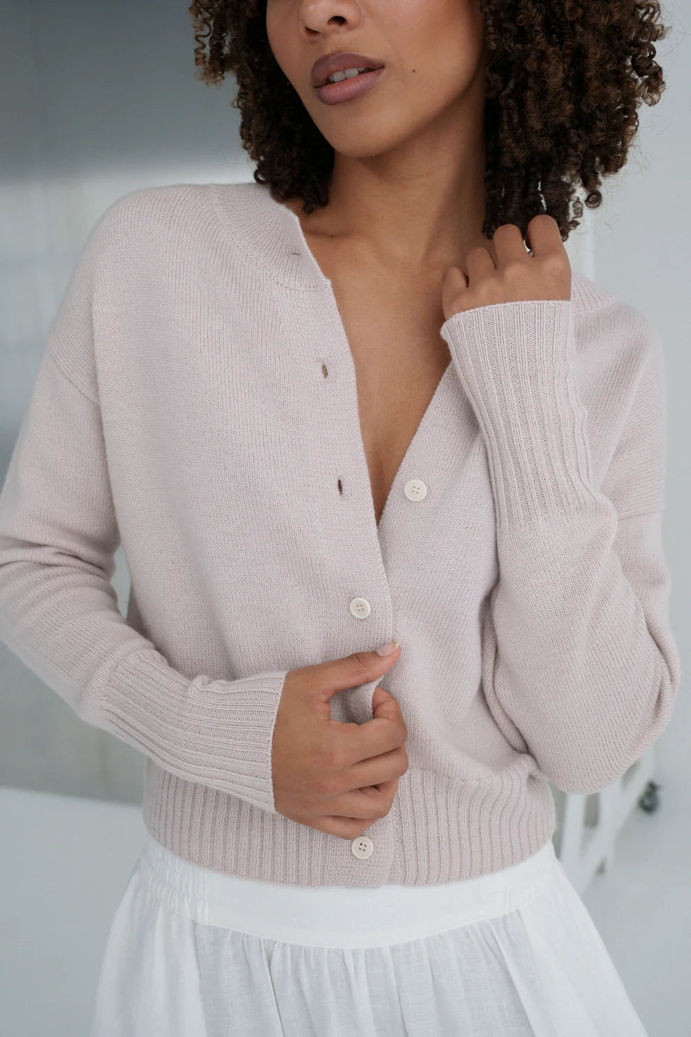 Lilly Pilly Taylor Merino Cardi - Dusty Lilac
