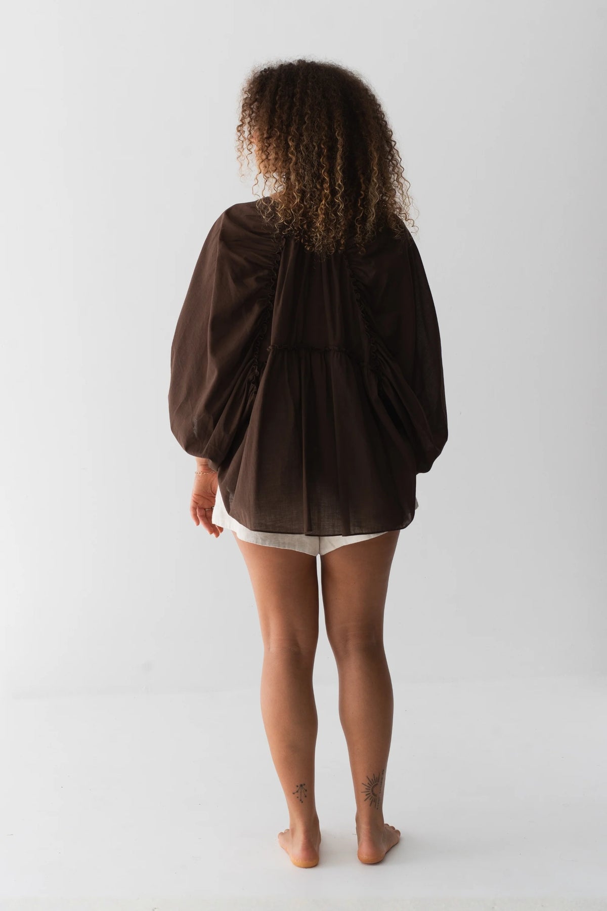 Lilly Pilly Thalia Cotton Voile Shirt - Chocolate