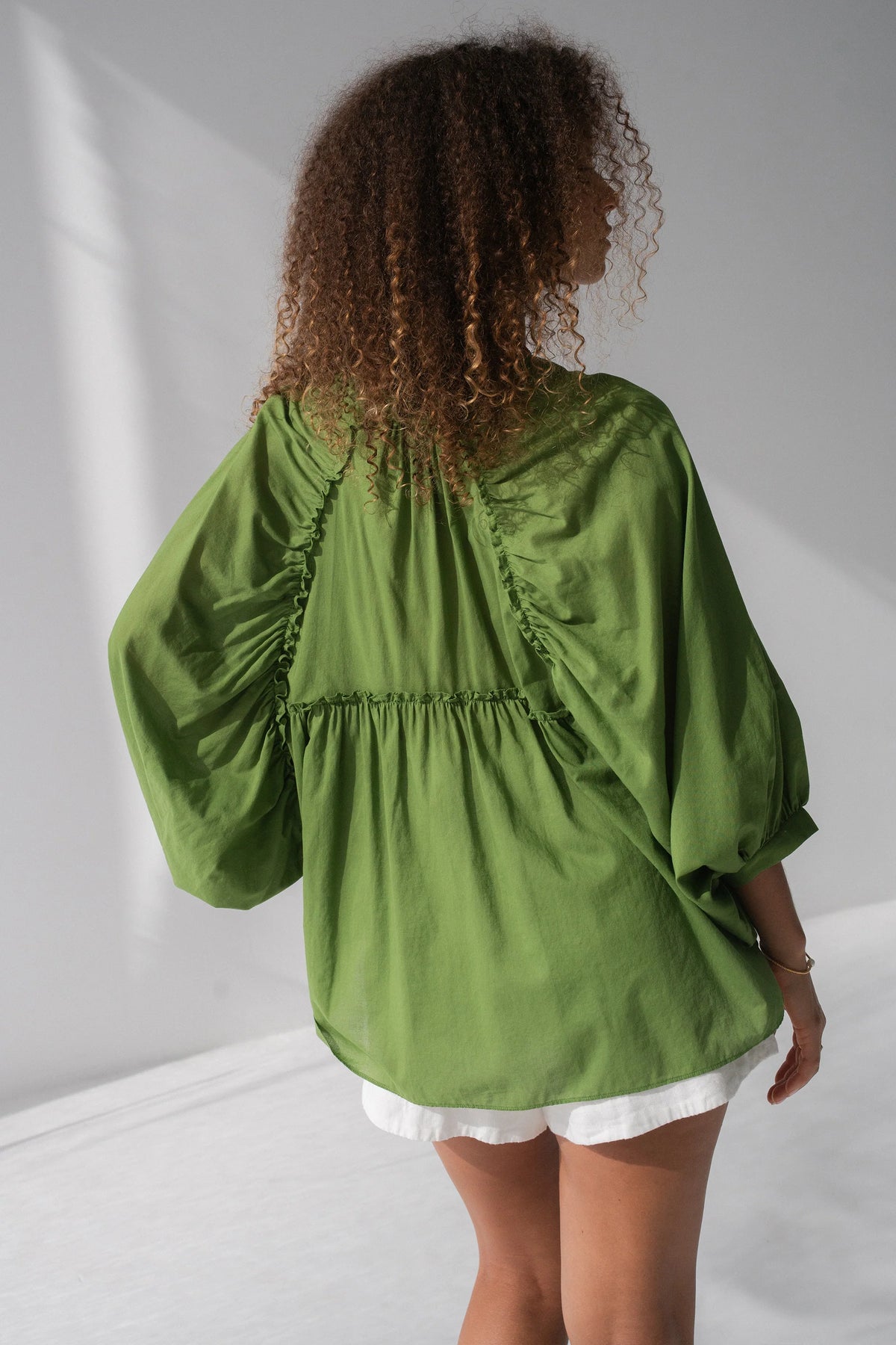 Lilly Pilly Thalia Cotton Voile Shirt - Lime