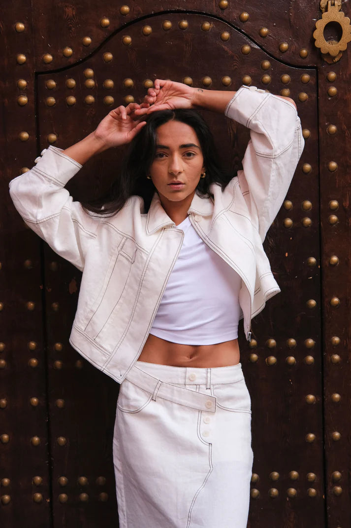 Lilly Pilly Wes Linen Jacket - Ivory