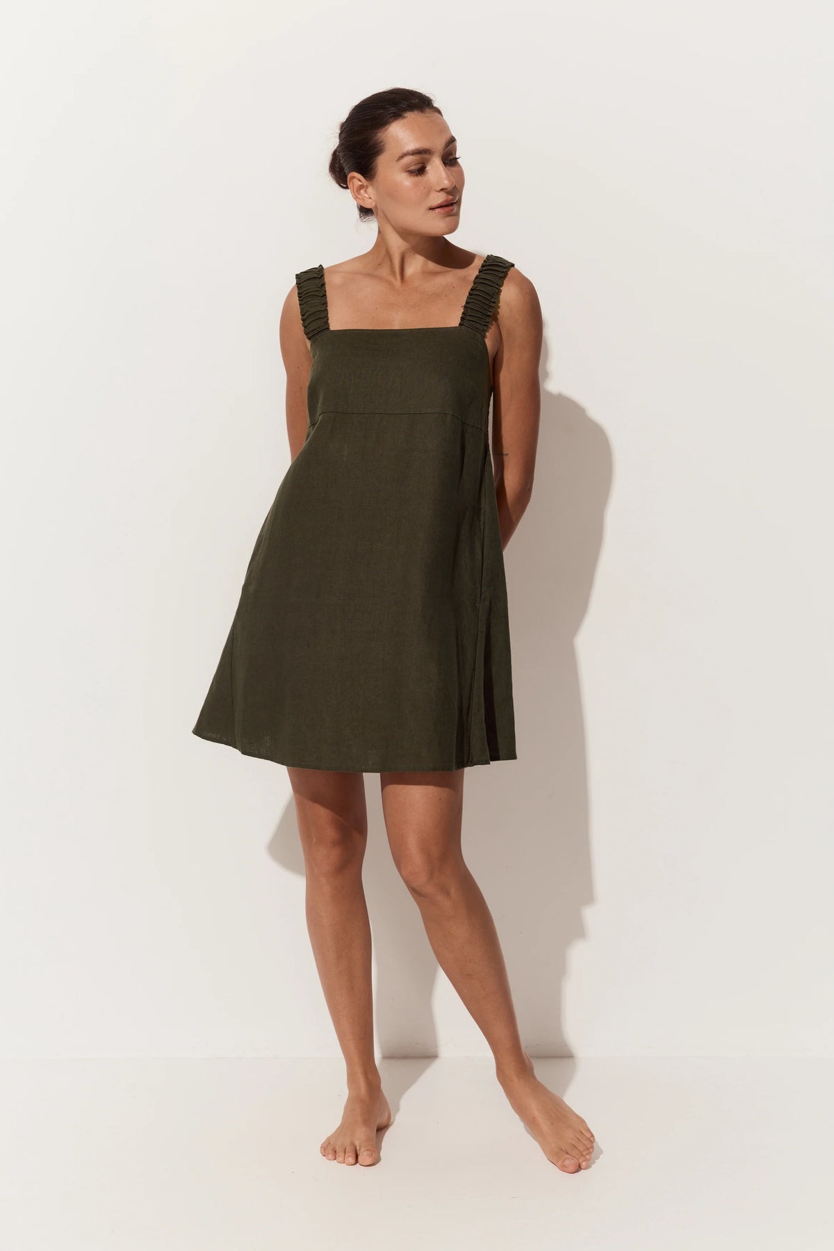 Lilly Pilly Zahra Linen Dress - Khaki