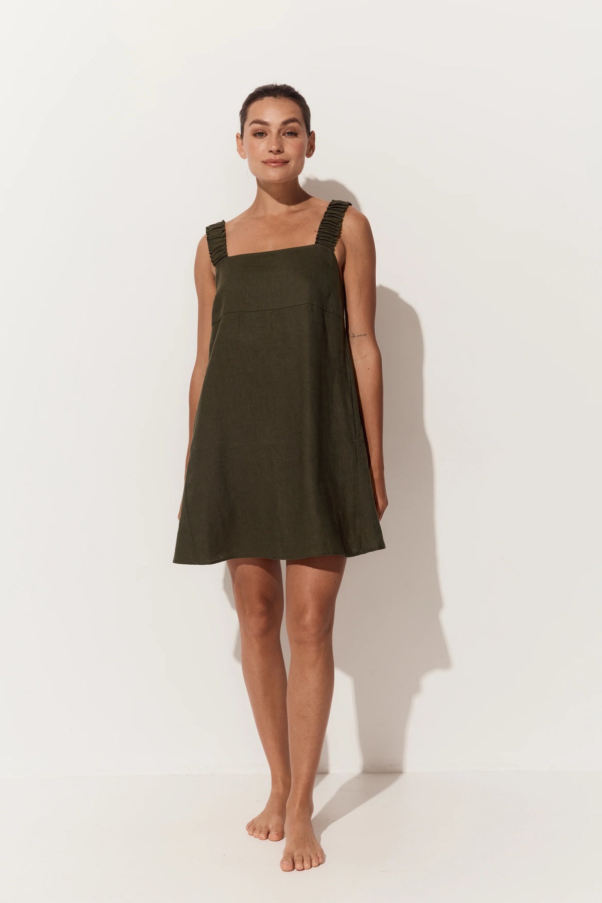 Lilly Pilly Zahra Linen Dress - Khaki
