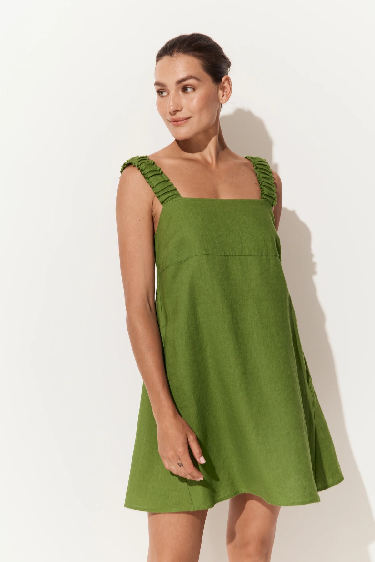 Lilly Pilly Zahra Linen Dress - Lime