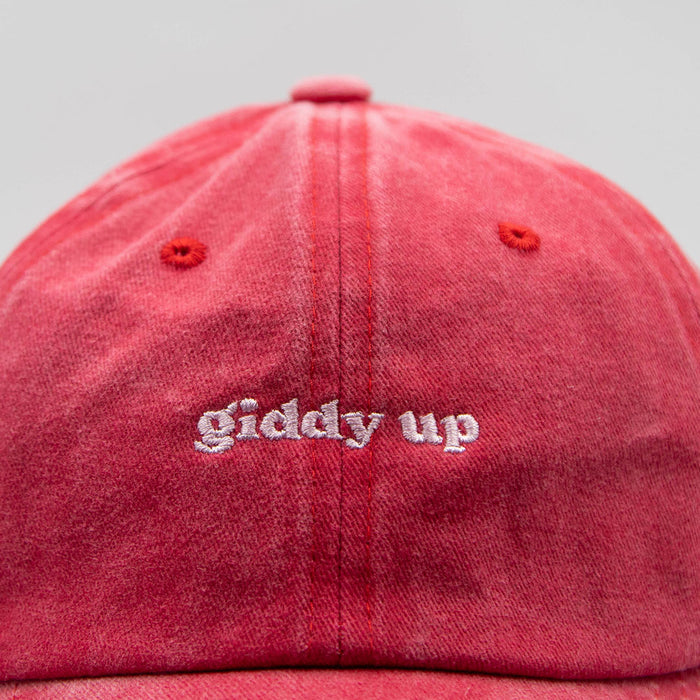 Lovefound Slogan Cap - Giddy Up Red