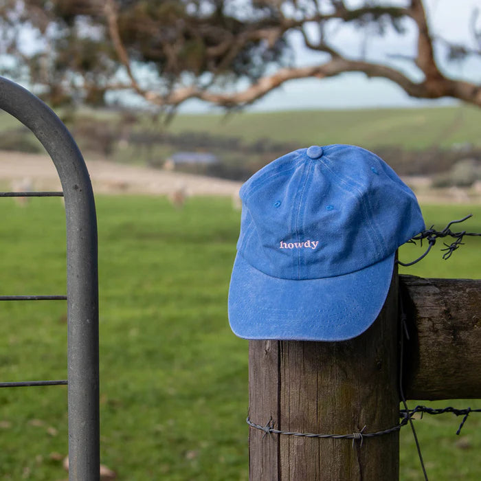 Lovefound Slogan Cap Howdy - Washed Blue