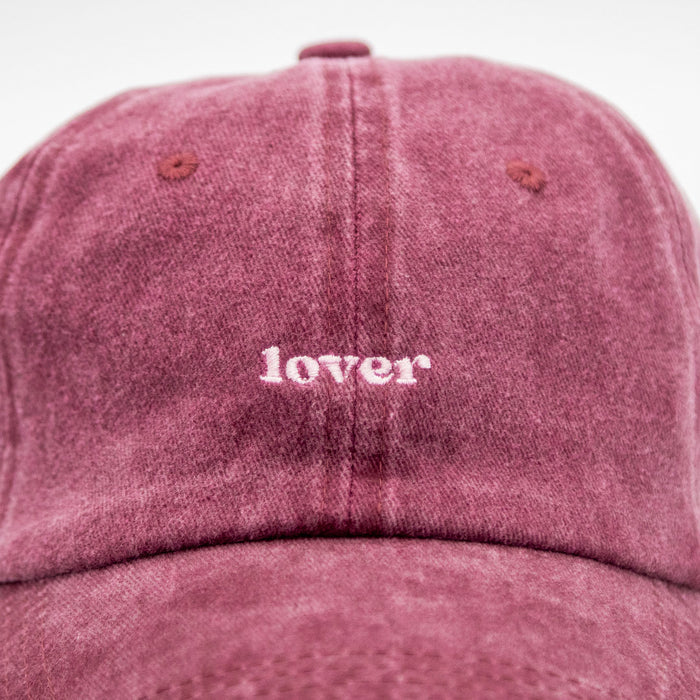 Lovefound Slogan Cap Lover - Washed Burgundy