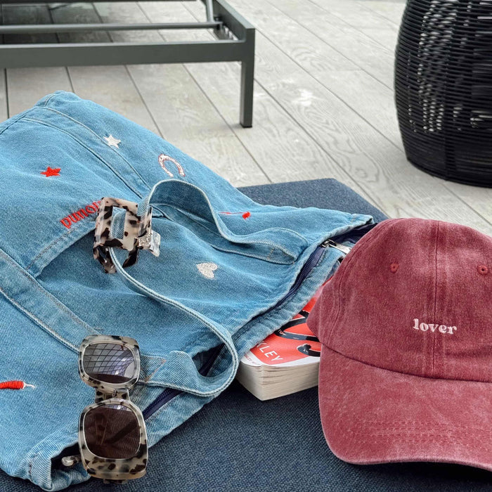 Lovefound Slogan Cap Lover - Washed Burgundy